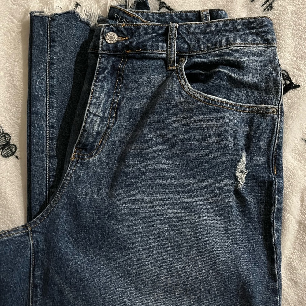 Time and Tru Women's Boyfriend Jeans - Dark Blue